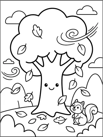 Fall — coloring page 1