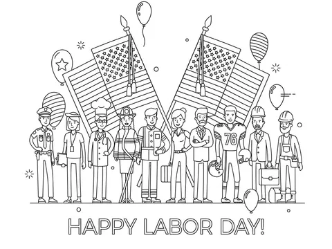 Labor Day — coloring page 3